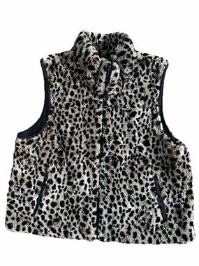 Leopard Print high quality, warm and heavy insulated elegant Faux Fur Vest